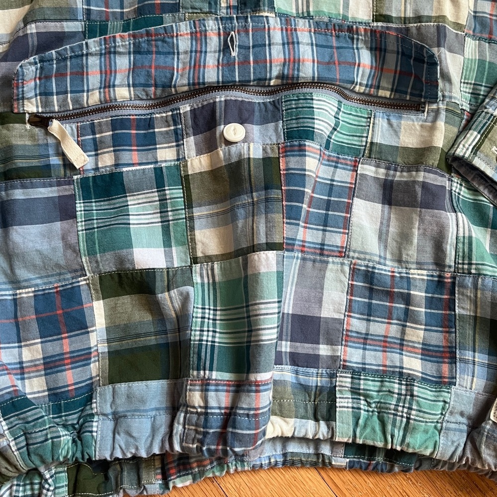 L.L.Bean Madras Patchwork Anorak Pullover Hooded … - image 5
